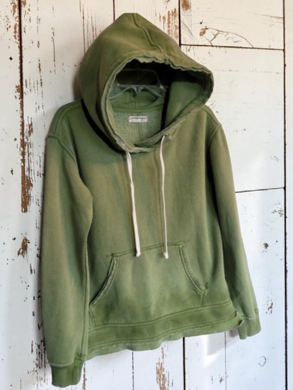 Free People We The Free Zuma Oversized Hoodie Small Sage Olive Green Distressed